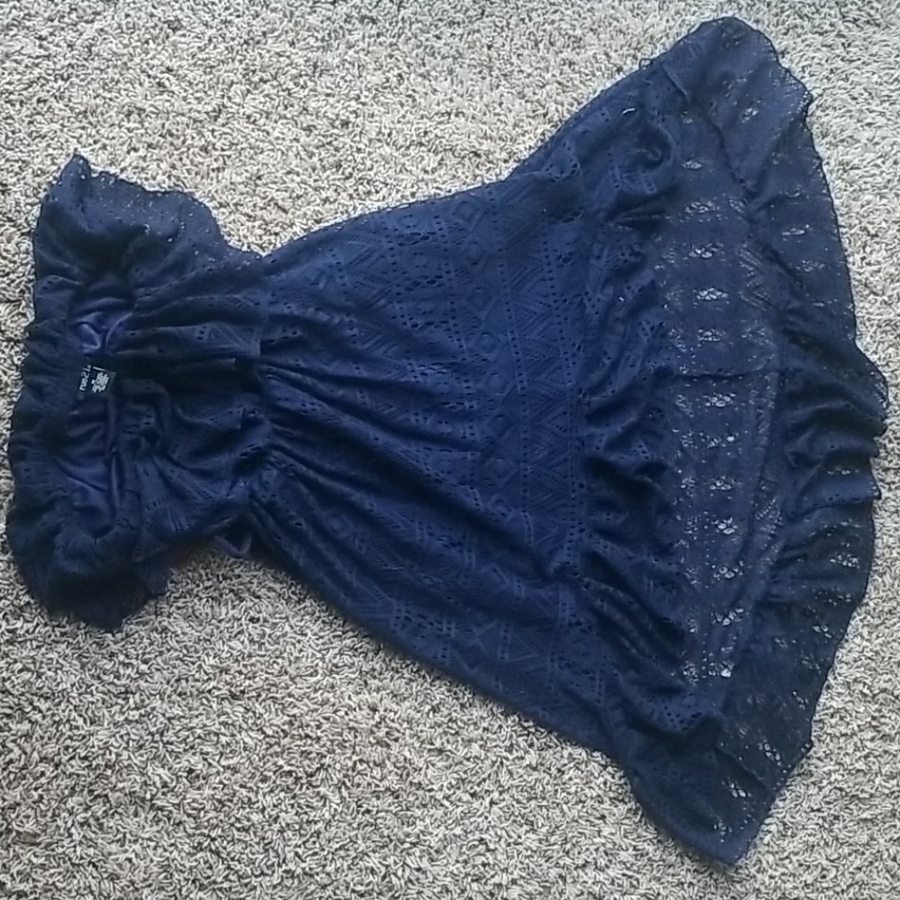 Navy Blue Rue 21 High Low Strapless dress